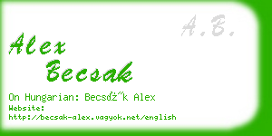 alex becsak business card